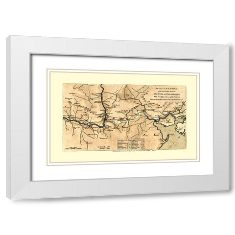 New York - Pyle 1777  White Modern Wood Framed Art Print with Double Matting by Pyle