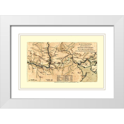 New York - Pyle 1777  White Modern Wood Framed Art Print with Double Matting by Pyle