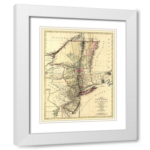 New York - Lotter 1777  White Modern Wood Framed Art Print with Double Matting by Lotter