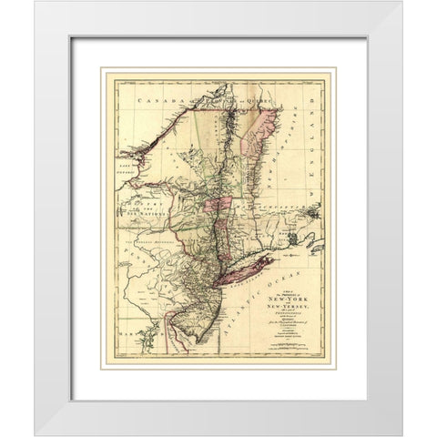 New York - Lotter 1777  White Modern Wood Framed Art Print with Double Matting by Lotter