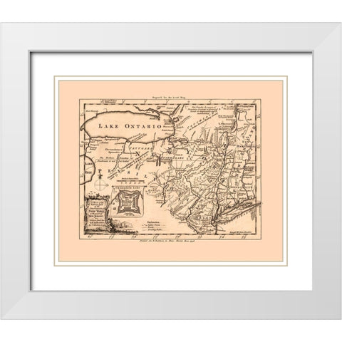 New York - Kitchin 1756  White Modern Wood Framed Art Print with Double Matting by Kitchin