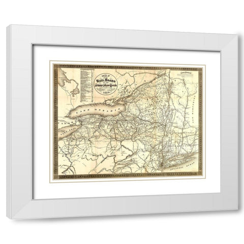 New York Railroads - Richmond 1870  White Modern Wood Framed Art Print with Double Matting by Sweet