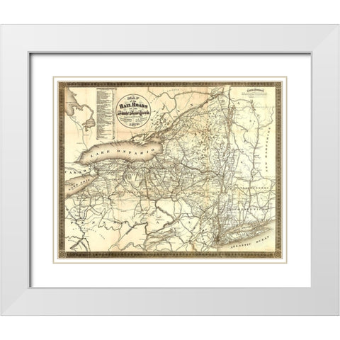New York Railroads - Richmond 1870  White Modern Wood Framed Art Print with Double Matting by Sweet