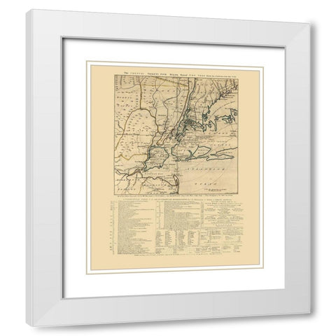 New York - Howe 1776  White Modern Wood Framed Art Print with Double Matting by Howe