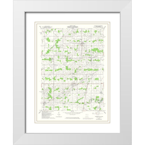 Alvordton Ohio Quad - USGS 1961 White Modern Wood Framed Art Print with Double Matting by USGS