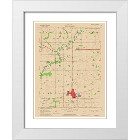 Archbold Ohio Quad - USGS 1959 White Modern Wood Framed Art Print with Double Matting by USGS