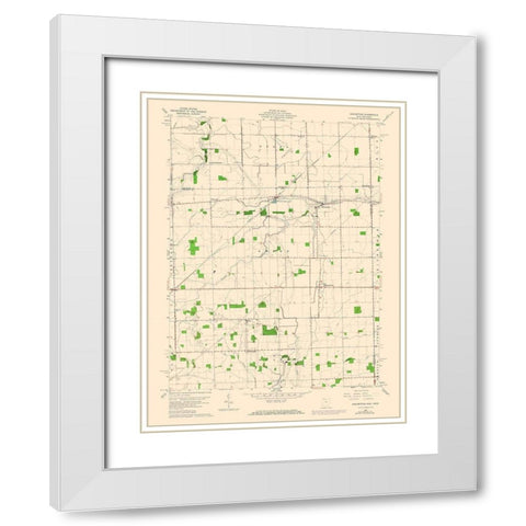 Assumption Ohio Quad - USGS 1960 White Modern Wood Framed Art Print with Double Matting by USGS
