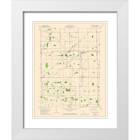 Assumption Ohio Quad - USGS 1960 White Modern Wood Framed Art Print with Double Matting by USGS