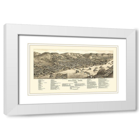 Bellaire Ohio - Beck 1882 White Modern Wood Framed Art Print with Double Matting by Beck