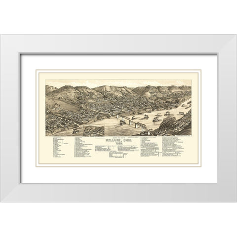 Bellaire Ohio - Beck 1882 White Modern Wood Framed Art Print with Double Matting by Beck