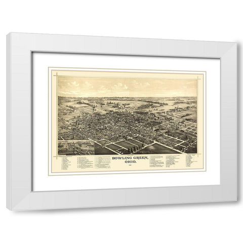 Bowling Green Ohio - Norris 1888  White Modern Wood Framed Art Print with Double Matting by Norris