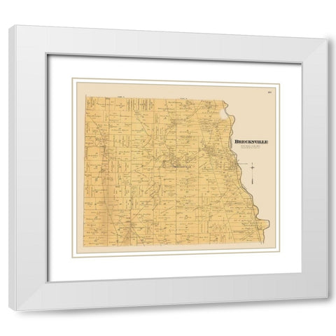 Brecksville Ohio Landowner - Cram 1892 White Modern Wood Framed Art Print with Double Matting by Cram
