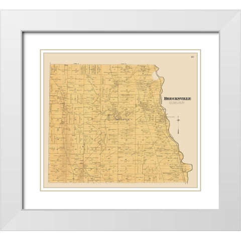 Brecksville Ohio Landowner - Cram 1892 White Modern Wood Framed Art Print with Double Matting by Cram