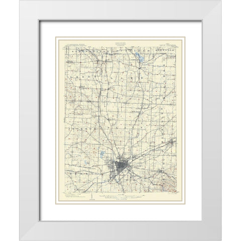 Canton Ohio Quad - USGS 1903 White Modern Wood Framed Art Print with Double Matting by USGS