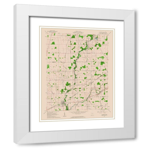 Caledonia Ohio Quad - USGS 1961 White Modern Wood Framed Art Print with Double Matting by USGS