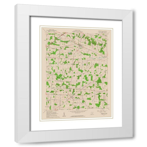 Chesterville Ohio Quad - USGS 1961 White Modern Wood Framed Art Print with Double Matting by USGS