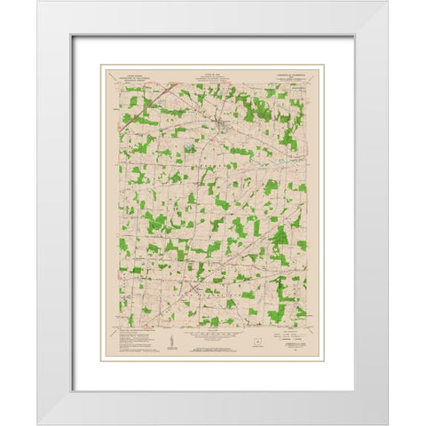 Chesterville Ohio Quad - USGS 1961 White Modern Wood Framed Art Print with Double Matting by USGS