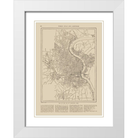 Cincinnati  Ohio - Reynold 1921 White Modern Wood Framed Art Print with Double Matting by Reynold