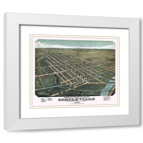 Circleville Ohio - Stoner 1876  White Modern Wood Framed Art Print with Double Matting by Stoner