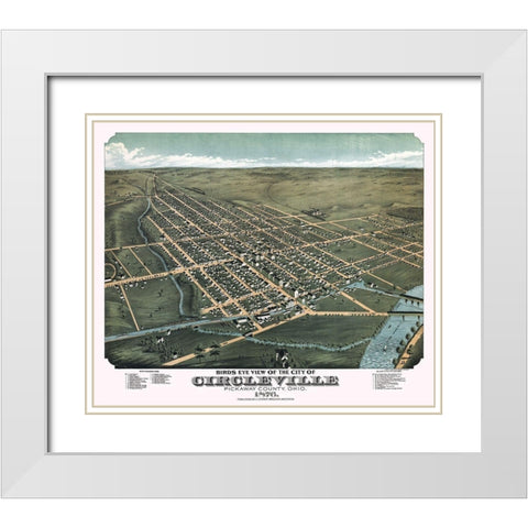 Circleville Ohio - Stoner 1876  White Modern Wood Framed Art Print with Double Matting by Stoner