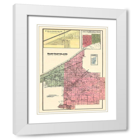 East Cleveland, Collinsville Ohio Landowner White Modern Wood Framed Art Print with Double Matting by Titus