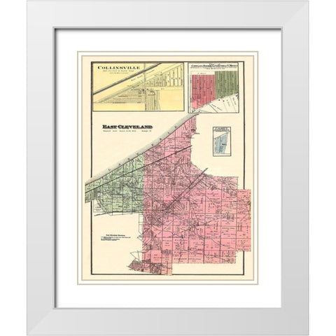 East Cleveland, Collinsville Ohio Landowner White Modern Wood Framed Art Print with Double Matting by Titus