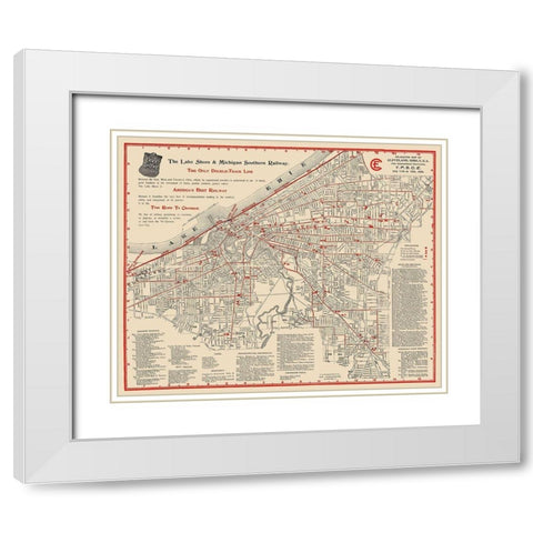 Cleveland Ohio Railways - Stranahan Co 1894 White Modern Wood Framed Art Print with Double Matting by Stranahan