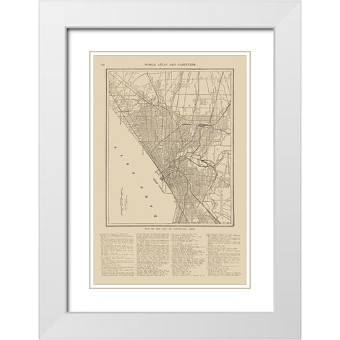 Cleveland  Ohio - Reynold 1921 White Modern Wood Framed Art Print with Double Matting by Reynold