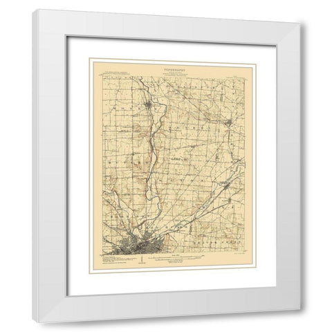 Dayton Ohio Quad - USGS 1906 White Modern Wood Framed Art Print with Double Matting by USGS