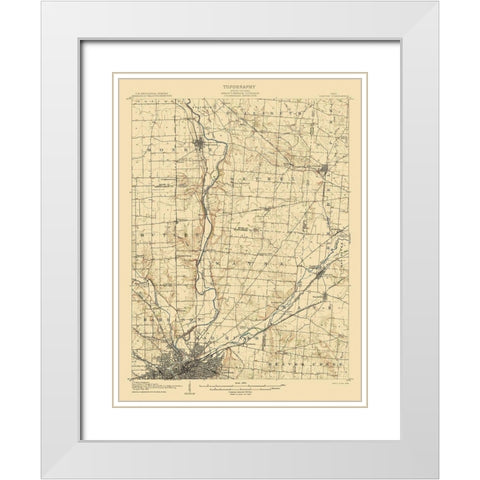 Dayton Ohio Quad - USGS 1906 White Modern Wood Framed Art Print with Double Matting by USGS