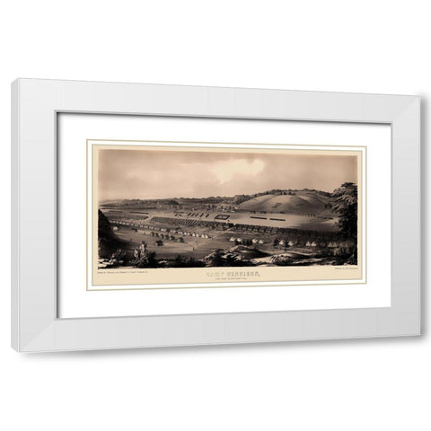 Camp Dennison Ohio - Gibson 1860 White Modern Wood Framed Art Print with Double Matting by Gibson