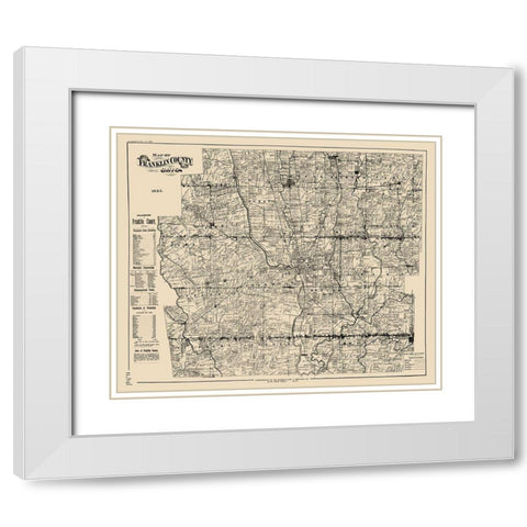 Franklin Ohio Landowner - Boehm 1883 White Modern Wood Framed Art Print with Double Matting by Boehm