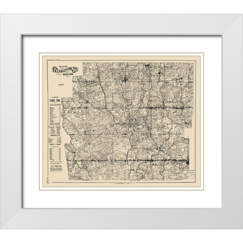 Franklin Ohio Landowner - Boehm 1883 White Modern Wood Framed Art Print with Double Matting by Boehm