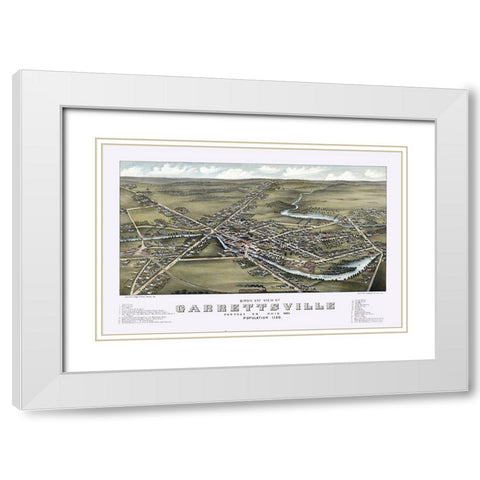 Garrettsville Ohio - Stoner 1883  White Modern Wood Framed Art Print with Double Matting by Stoner