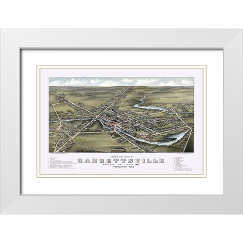 Garrettsville Ohio - Stoner 1883  White Modern Wood Framed Art Print with Double Matting by Stoner