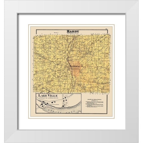 Hardy Ohio Landowner - Cring 1875 White Modern Wood Framed Art Print with Double Matting by Cring