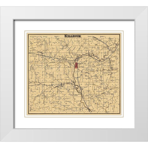 Killbuck Ohio Landowner - Cring 1876 White Modern Wood Framed Art Print with Double Matting by Cring