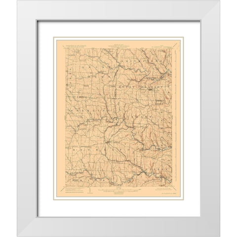 St Clairsville Ohio Quad - USGS 1905 White Modern Wood Framed Art Print with Double Matting by USGS