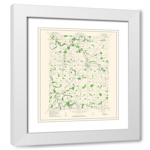 Sycamore Ohio Quad - USGS 1960 White Modern Wood Framed Art Print with Double Matting by USGS