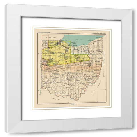 Ohio Indian Cessation - USGPO 1899 White Modern Wood Framed Art Print with Double Matting by USGPO