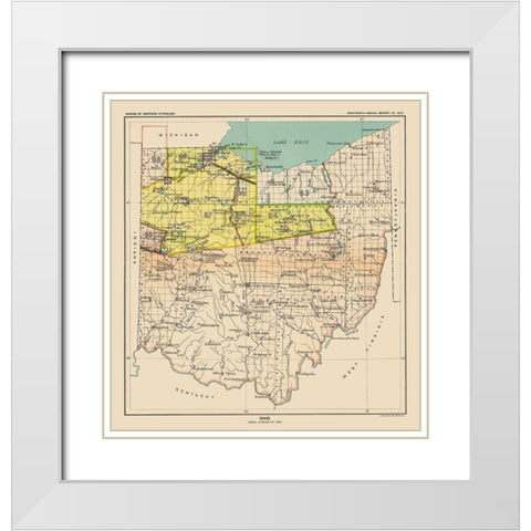 Ohio Indian Cessation - USGPO 1899 White Modern Wood Framed Art Print with Double Matting by USGPO