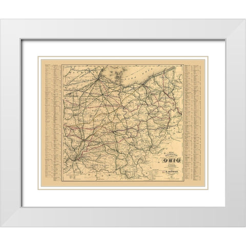 Ohio - Sabine 1882  White Modern Wood Framed Art Print with Double Matting by Sabine