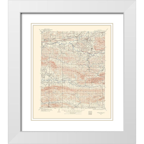 Winding Stair Oklahoma Quad - USGS 1960 White Modern Wood Framed Art Print with Double Matting by USGS
