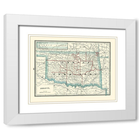 Oklahoma Indian Territory - Rathbun 1893 White Modern Wood Framed Art Print with Double Matting by Rathbun
