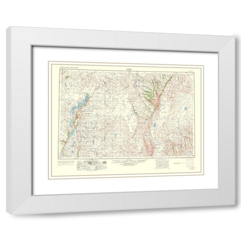 Adel Oregon Quad - USGS 1963 White Modern Wood Framed Art Print with Double Matting by USGS