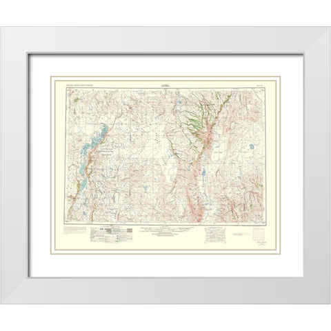 Adel Oregon Quad - USGS 1963 White Modern Wood Framed Art Print with Double Matting by USGS