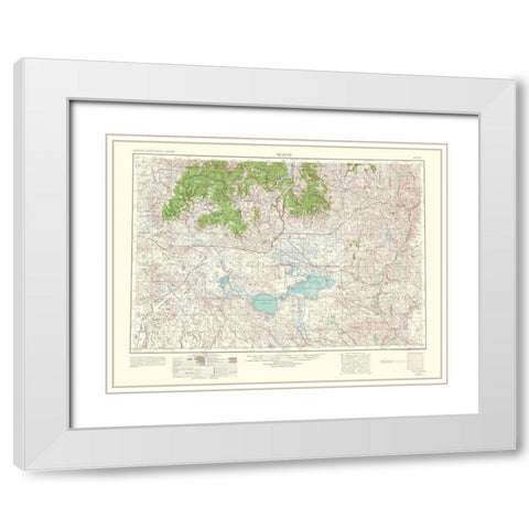 Burns Oregon Quad - USGS 1964 White Modern Wood Framed Art Print with Double Matting by USGS