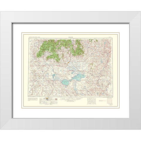 Burns Oregon Quad - USGS 1964 White Modern Wood Framed Art Print with Double Matting by USGS