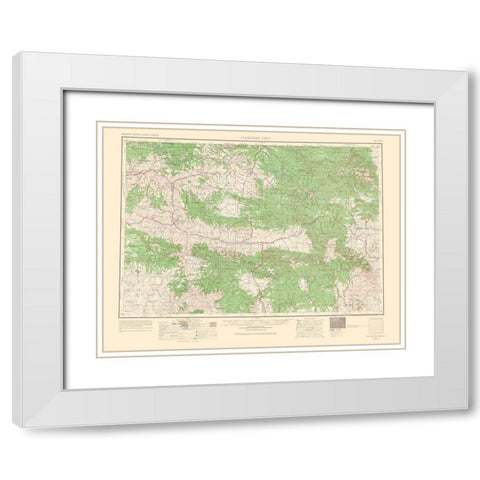 Canyon City Oregon Quad - USGS 1966 White Modern Wood Framed Art Print with Double Matting by USGS
