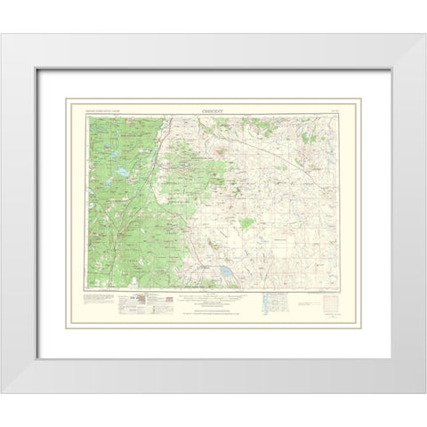 Crescent Oregon Quad - USGS 1966 White Modern Wood Framed Art Print with Double Matting by USGS